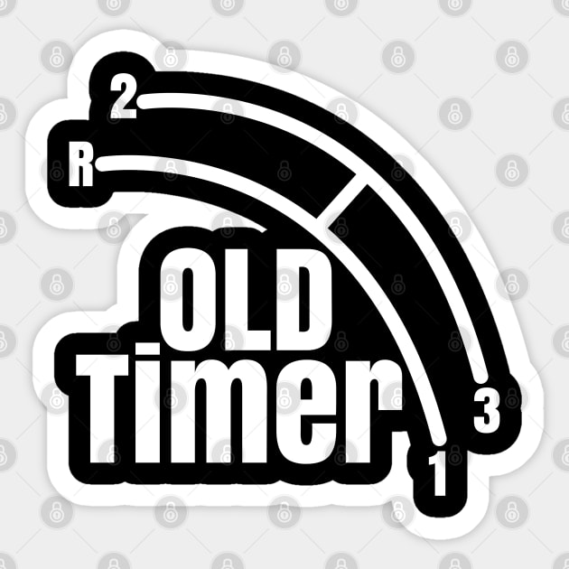 Funny Old Timer Car Truck Manual Column Shift Three Speed Sticker by CharJens